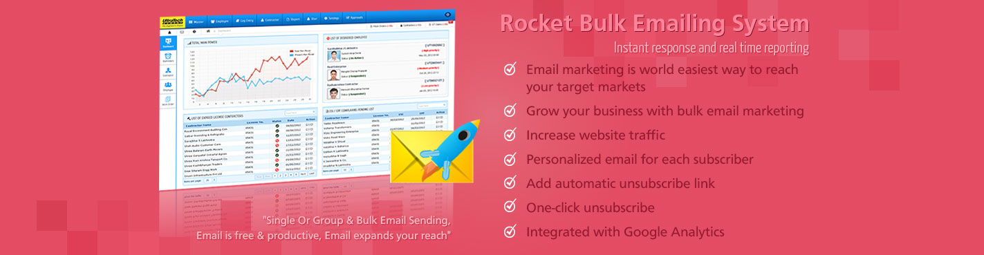 Rocket Bulk Emailing System, Bulk Email System, Email Management and Email Checker